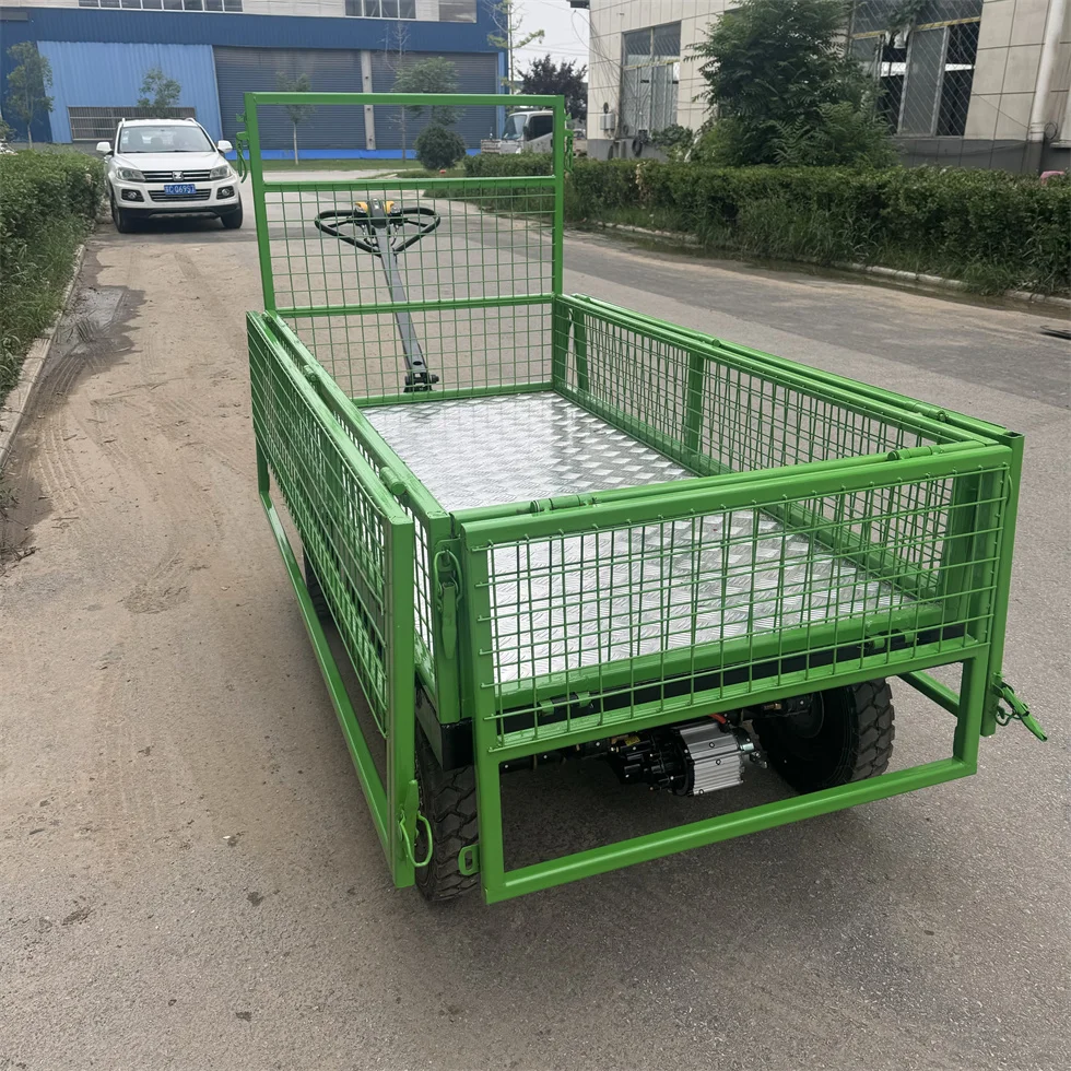 Electric Four-Wheel Multi-Functional Trolley Cart With Double Disc Brake System For Cargo Handling Or Transportation