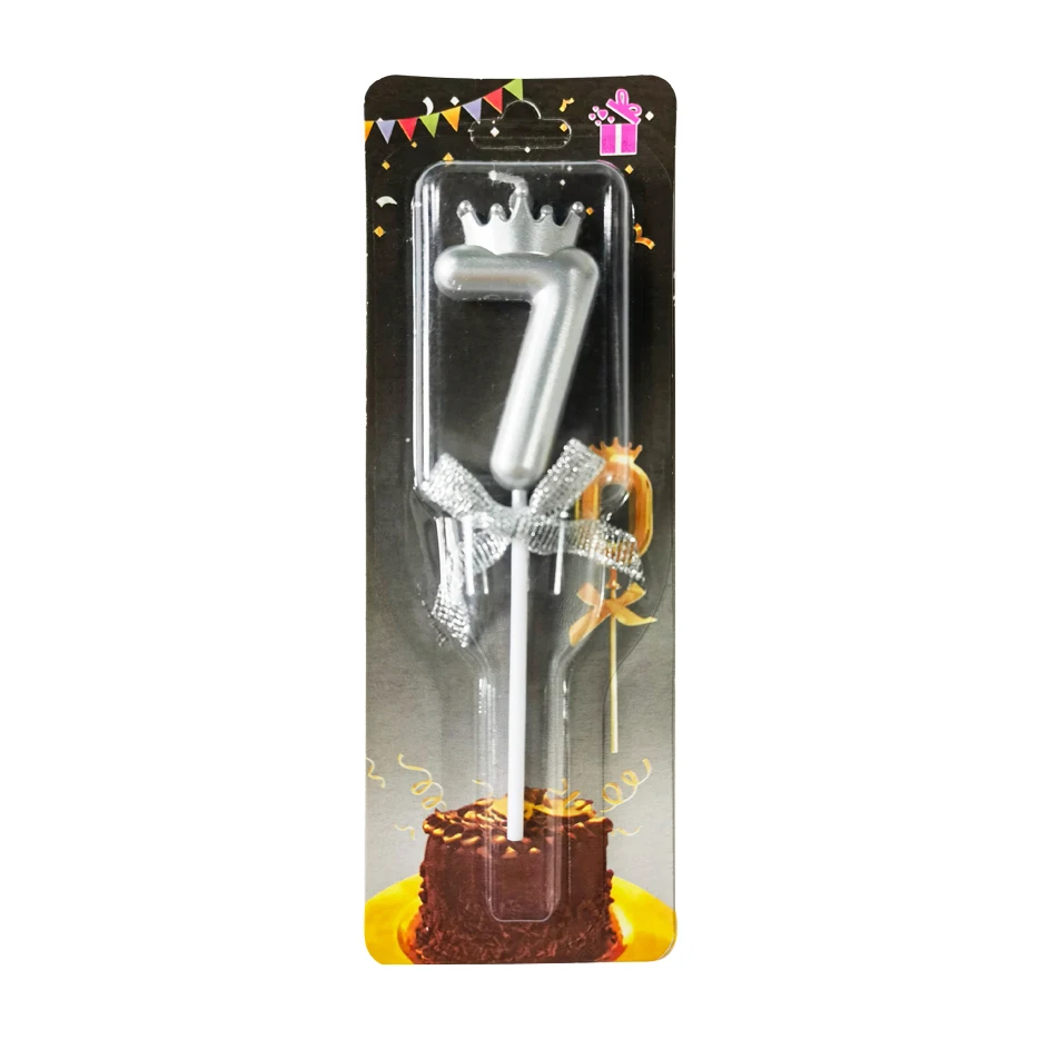 New glitter golden Bow Crown Shape Digital 0-9 Party custom extra tall 20 mermaid sparkling happy birthday number cake candles