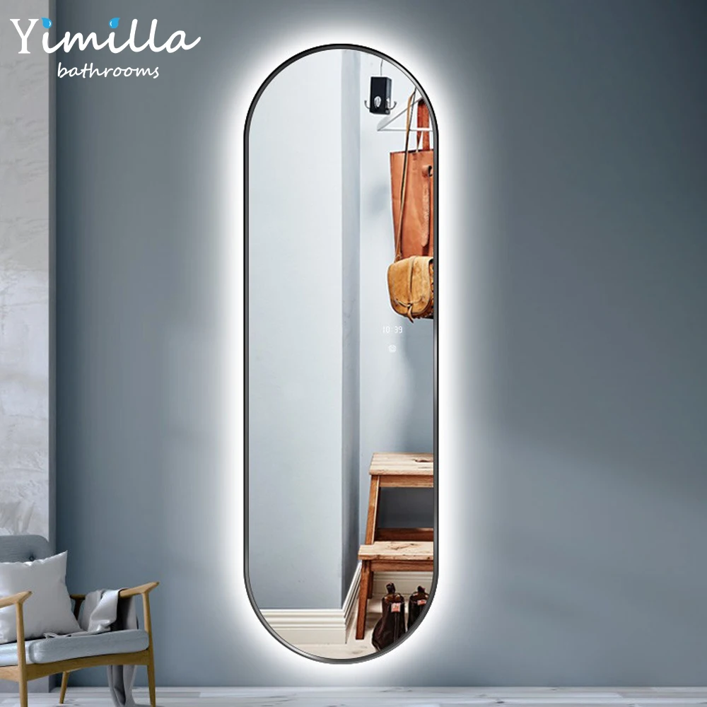 Custom Bathroom Gym LED Fitness Aluminum Framed Smart Mirror