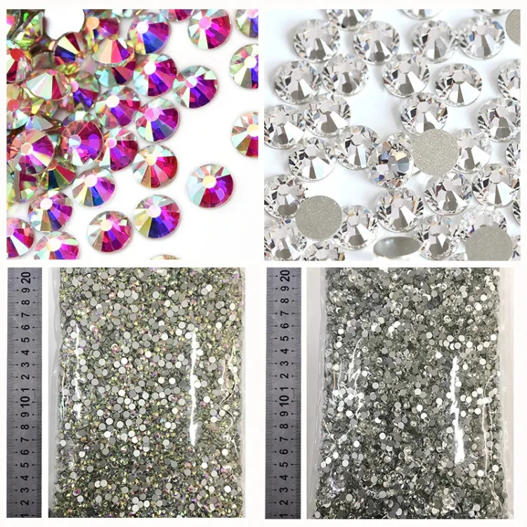 Yantuo SS6 SS8 SS10 SS12 SS20 SS30 кристалл ab белый bling дизайн ногтей Стразы с объемной большой