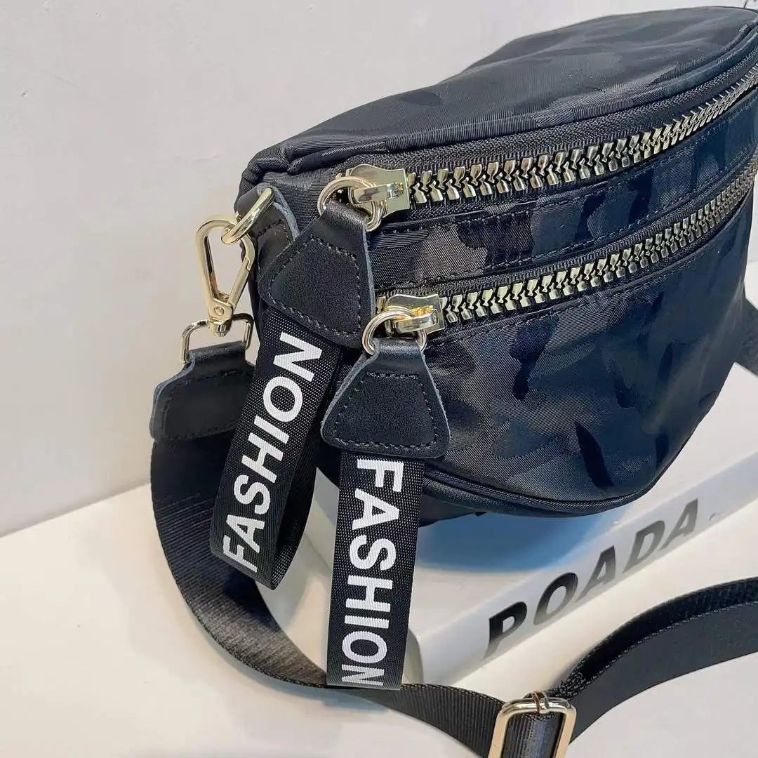 New Chest Bag Oxford Cloth Waterproof Ladies Waist Bag Travel Bum Bag Double Zipper Crossbody Fanny Pack