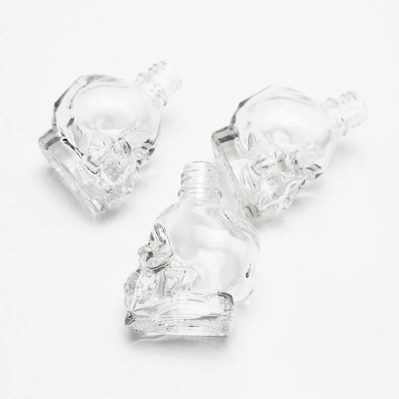 Wholesale 25ml Clear Skin Care Cosmetic Glass Bottle Skull Head Dropper Essential Oil Glass Bottles