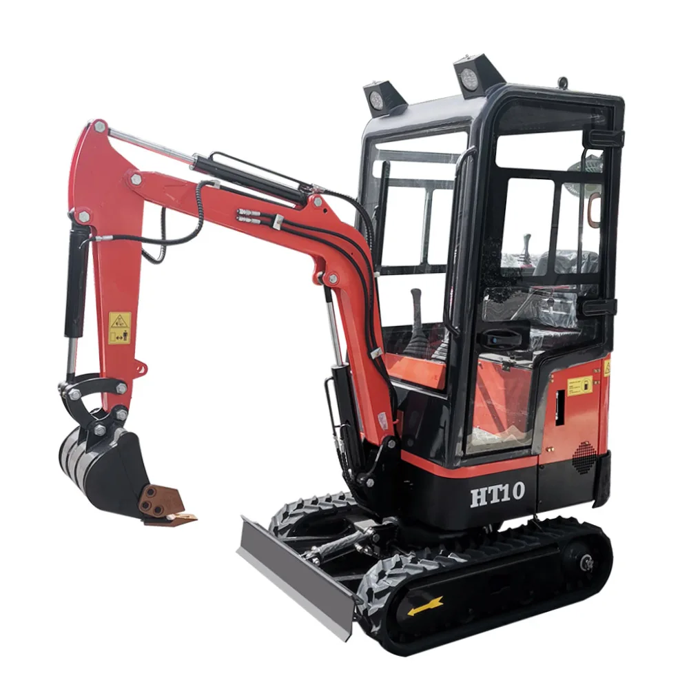 China Hightop HT10B Model 1000kg 1 Ton Hydraulic Mini Excavator With Cabin