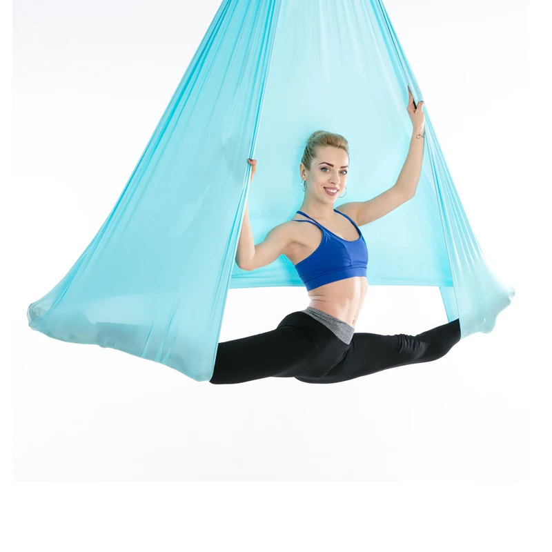 Chaoyuan Adjustable set anti gravity Inversion women swing strap hanging elastic stretch handstand ropes aerial yoga hammock