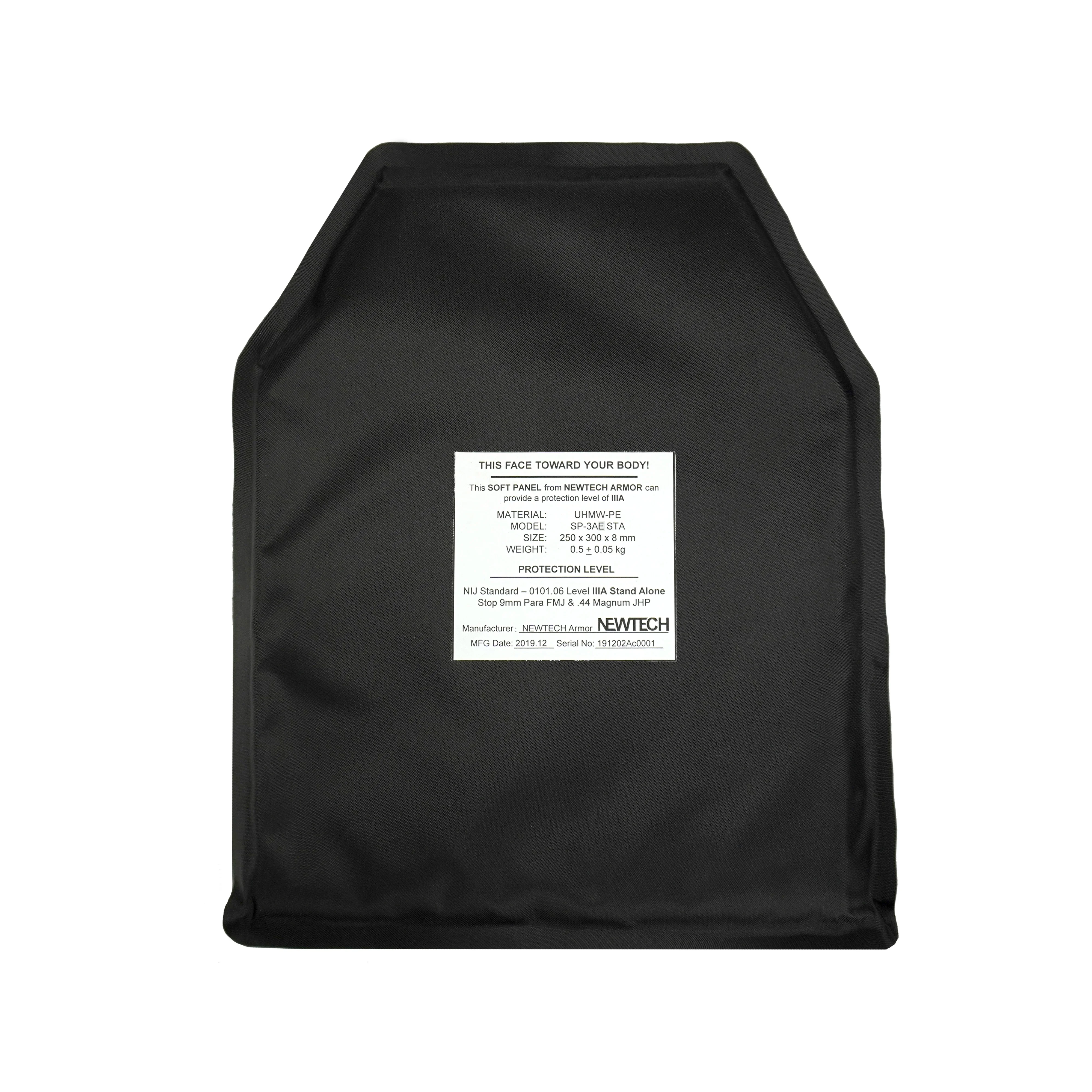Soft Armor Panels SAP NIJ IIIA PE Ballistic Inserts for Plate Carriers/Backpacks