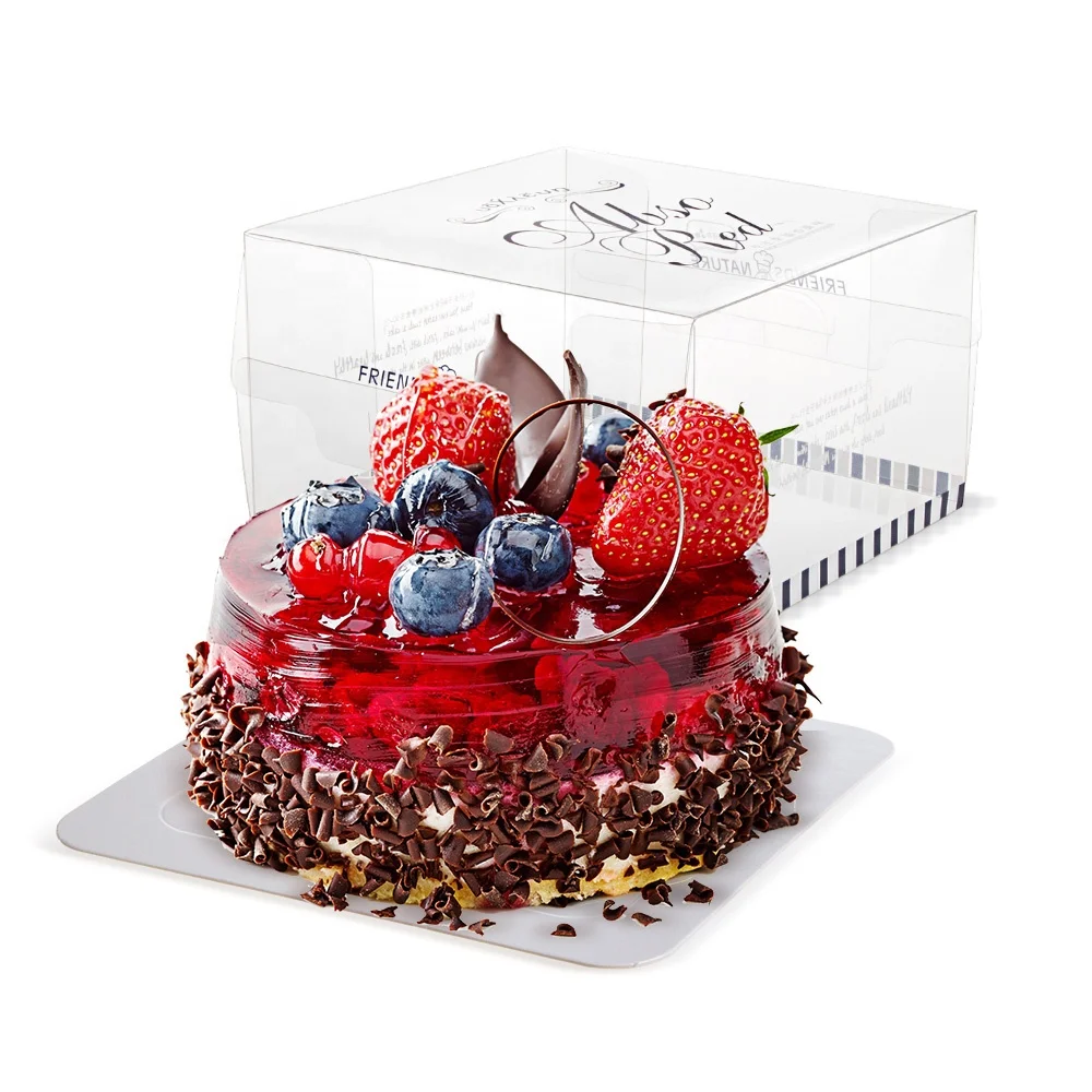 Европейская упаковочная коробка для печати на заказ, квадратная бумажная коробка для пирожных из ПЭТ, прозрачная упаковка