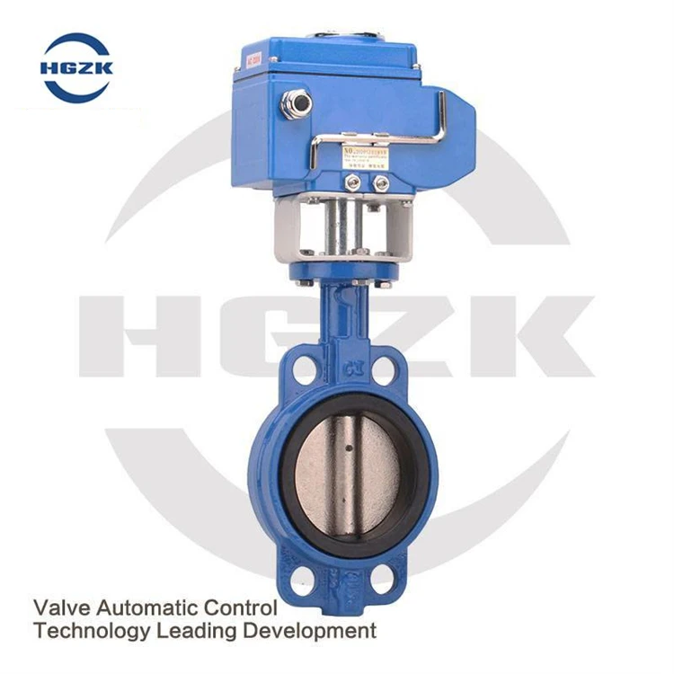 PLC Electric clamp rubber butterfly valve spheroidal ink cast iron plate soft seal cut off valve intelligent adjustment control