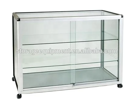 mobile shop display counter with glass sliding door