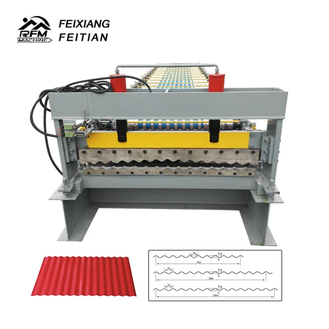 Hot selling 1200  coil  profile color steel corrugated roll forming machine  for roof building