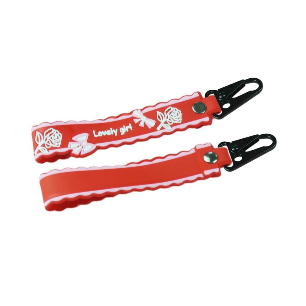 Custom key ring rubber key chain bracelet wristlet designer silicone wristband keychain