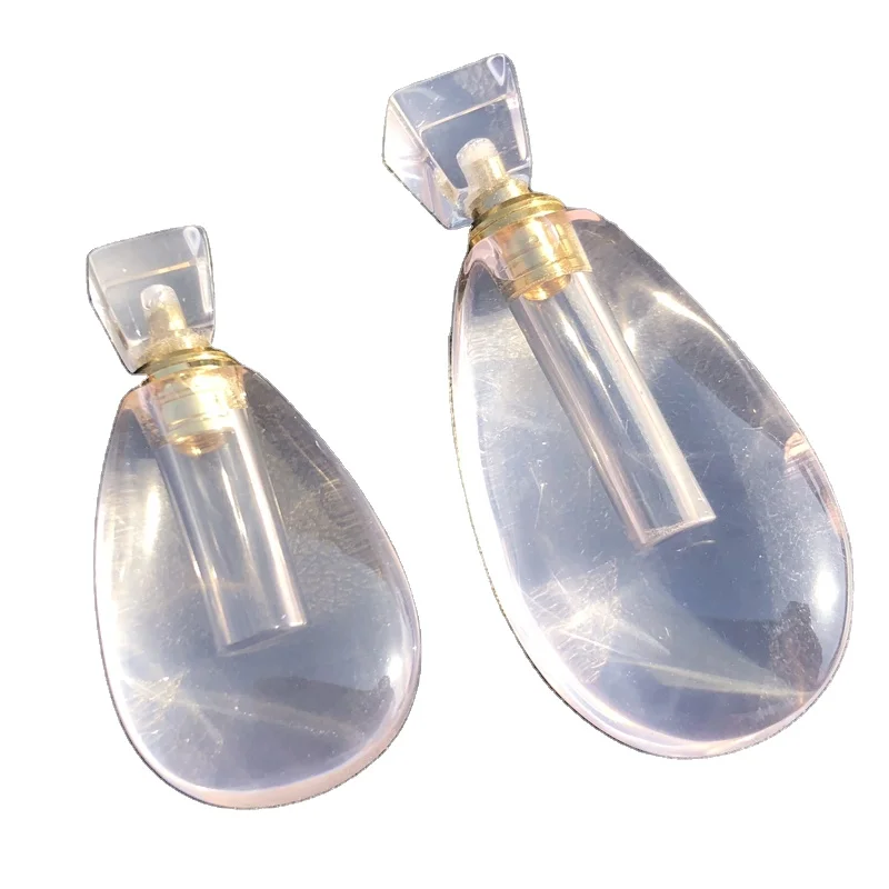 Wholesale High Quality Natural Delicate Rose Pink Crystal Gem Essential oil Perfume Bottle Pendant