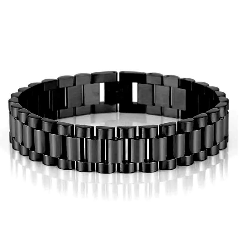 Personalized Unisex Chunky Stainless Steel Gold Plated Fashion Link Chain Bracelets Men Ice Out Stainless Steel