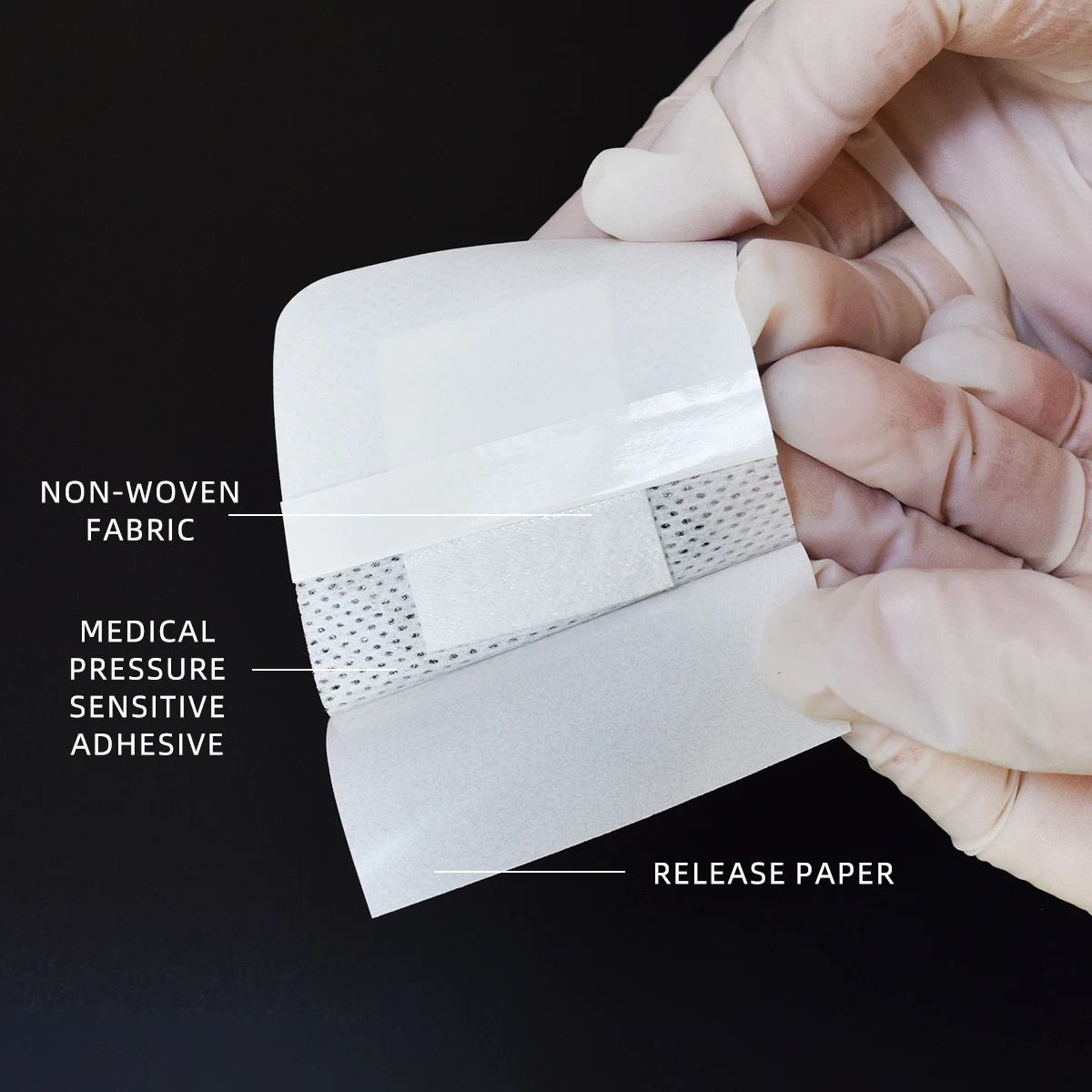 Self-Adhesive Waterproof Gauze Dressing with Pad Breathable Square Bandage Island Bordered Dressing for Wound Care