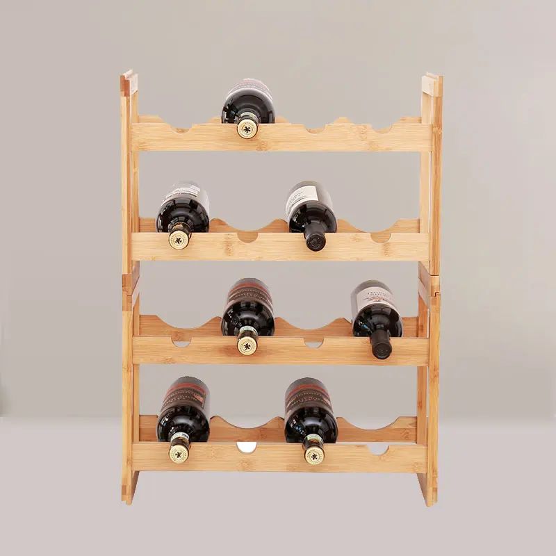 TAOTAOJU Durable Bottle Storage Racks New Arrival Custom High Quality Practical Wooden Natural Wood Red Wine Rack