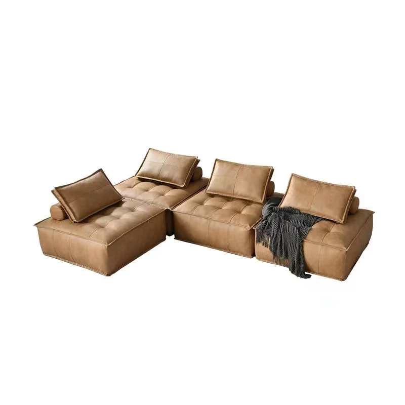 
Home Furniture American Style Chesterfield Living Room Square Floor Tufted Recliner Leather Modular Leather Sofa 