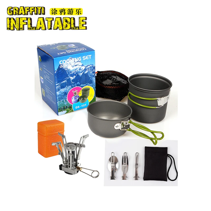 Wholesale Portable Camping Picnic Pot hiking cookware outdoor cooking bowl set