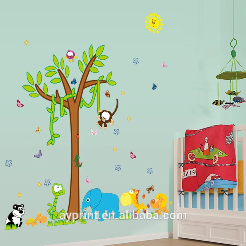 SK9072 Kids Nursery Animal Wall Stickers Removable DIY Decoration