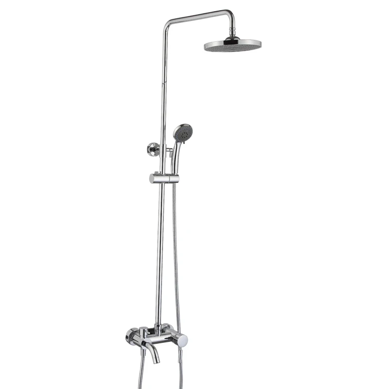 Square Shape Wall Mounted Single Handle ABS Shower Head Brass Sling Bar Modern Design Bathroom Shower Set