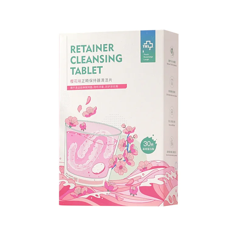 Dental retainer & denture cleaner tablets retainer cleaner tablets packaging box