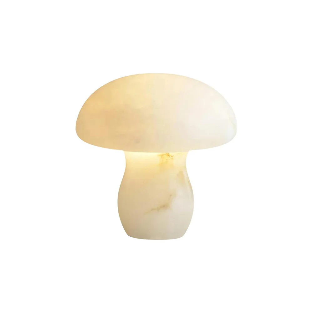 Custom Modern Hotel Villa Bedroom Living Room Restaurant Natural Alabaster Base Mushroom Alabaster Marble Stone Desk Table Lamp