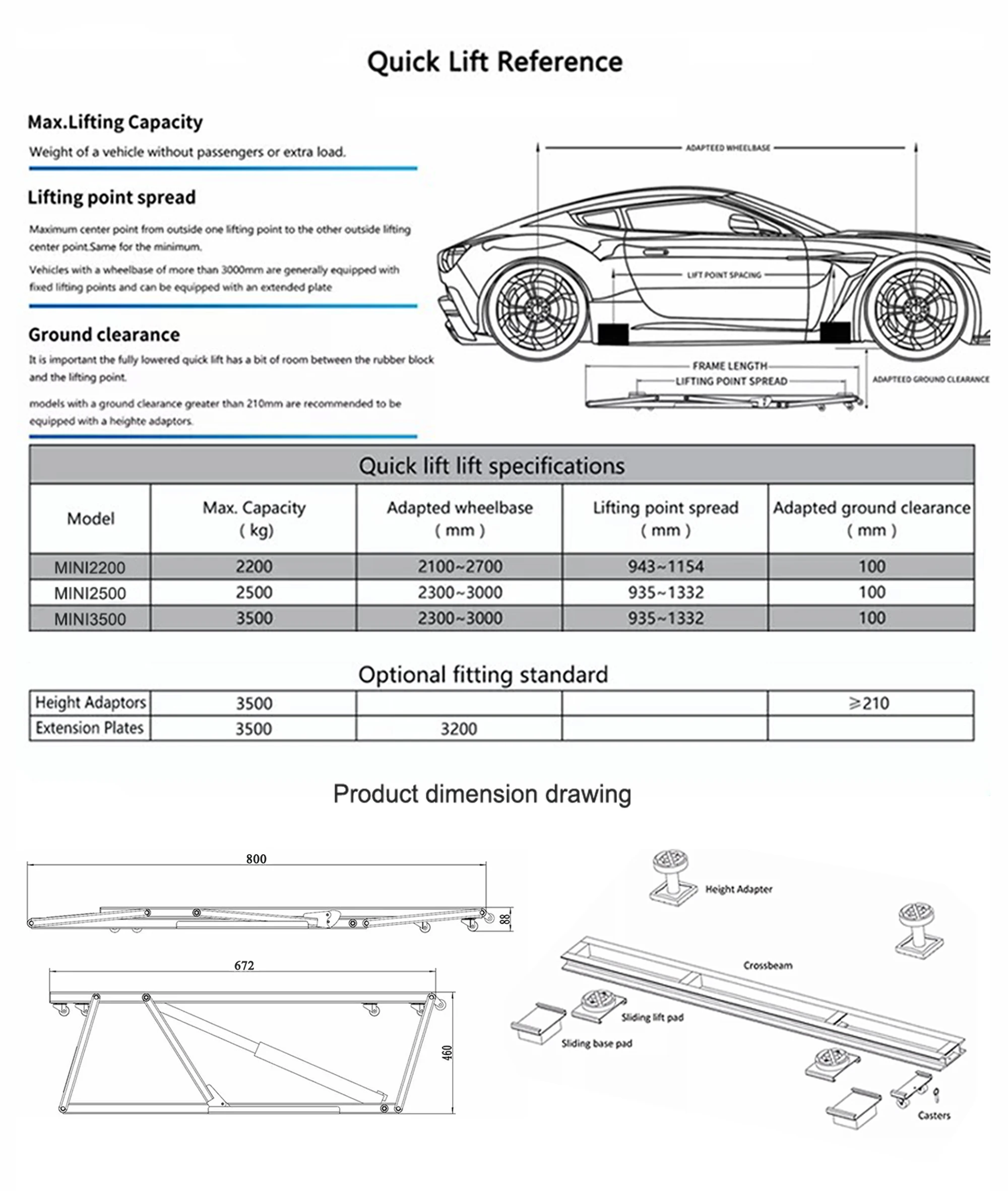 Eco-way outdoor 2200kg Vehicle Hydraulic Tilting Small Auto Lifts Portable 2.5T MINI Scissor Car Lifter Mobile Quick Jack Lift