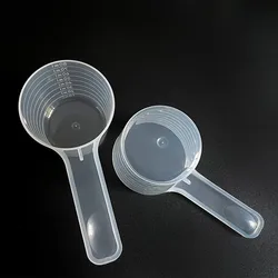 wholesale Food Grade 40g 80ml plastic clear measuring spoons Coffee Scoops with scale long handle Mini milk powder with jars
