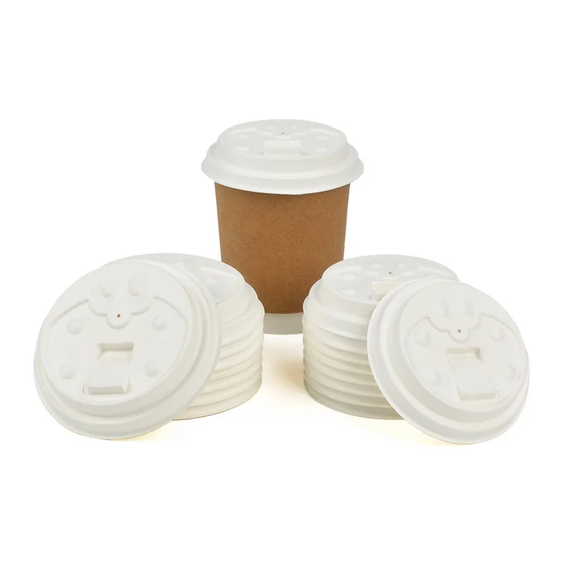 Eco friendly biodegradable compostable disposable 360ml 480ml 8 12 16oz sugarcane bagasse pulp plant water coffee paper cup lid