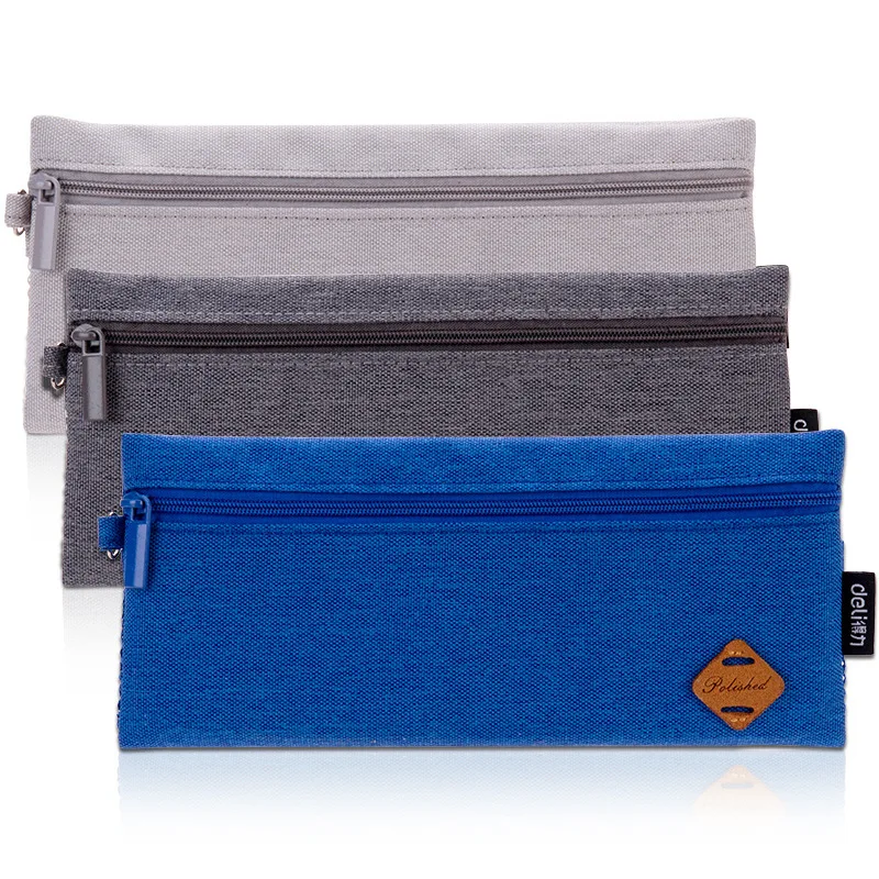 Large foldable Pencil Case Big Capacity 3 Compartments Polyester Pencil Pouch for Teen Boys Girls School Students