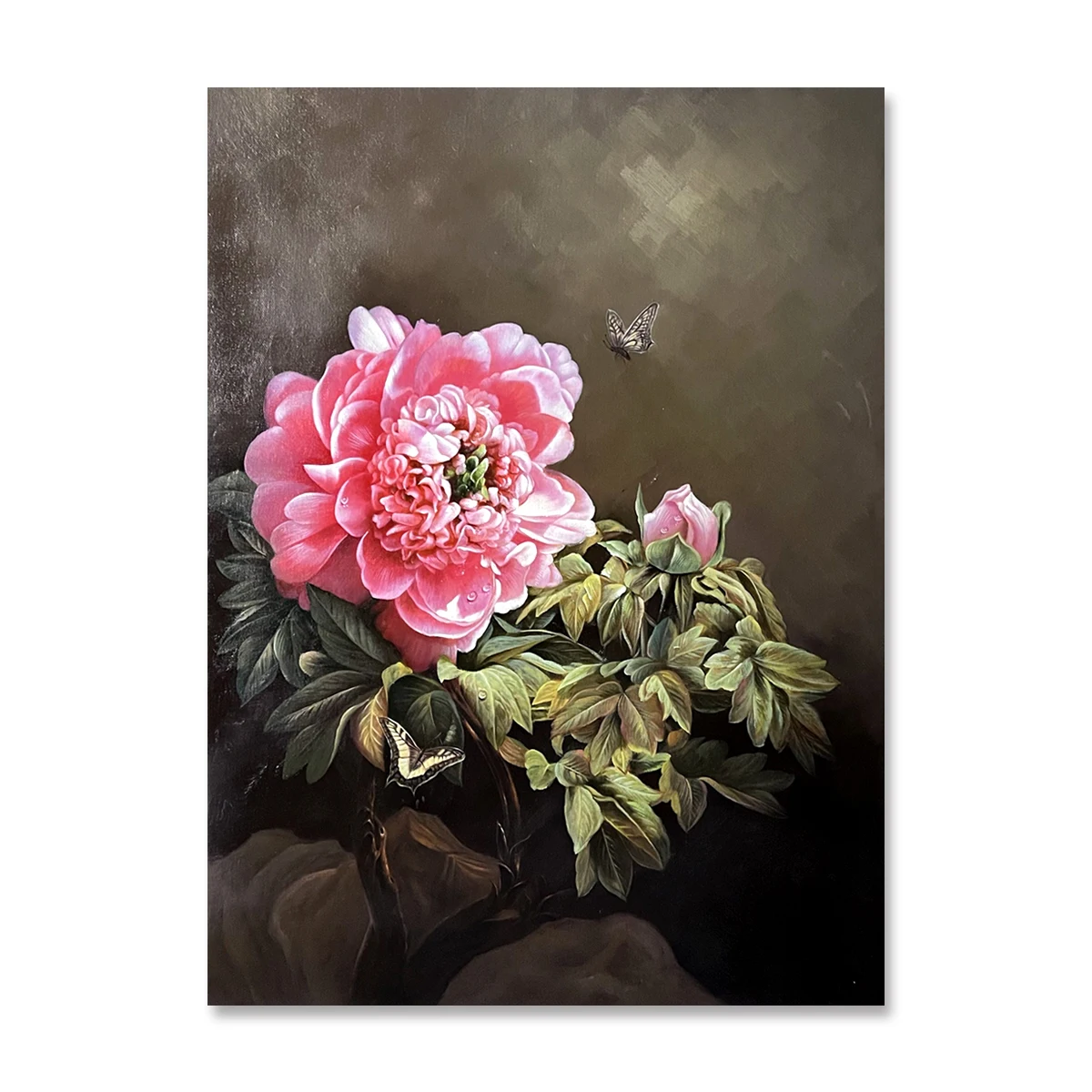 Hand-painted Canvas Oil Painting Peony Flower Modern Home Decoration Abstract Art Flower Oil Painting