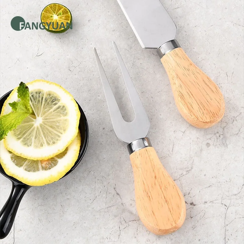 Набор ножей FANGYUAN из нержавеющей стали с деревянной ручкой и подарочной коробкой 4 шт.