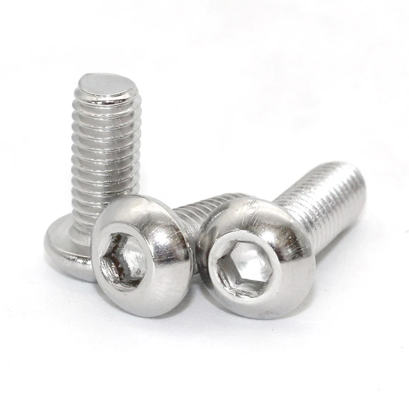 Hot Selling Stainless Steel SUS30408 DIN EN ISO 7380 M3-M16 Hexagon Socket Flat Round Head Screw