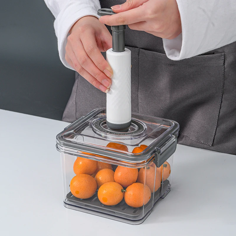 BPA-Free square  food storage container ,nesting set with vacuum seal and locking lids