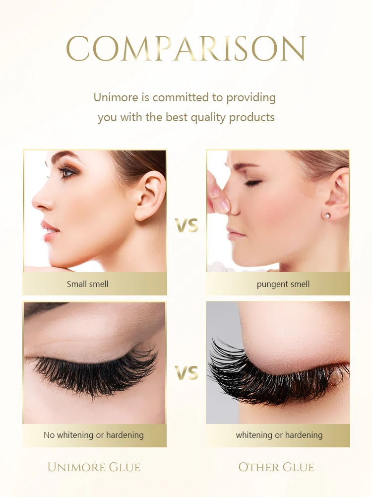 Uniomore Custom Logo Long Lasting 1 Sec Fast Dry Eyelash Extension Glue Waterproof Low Humidity Professional Lash Extension Adhe