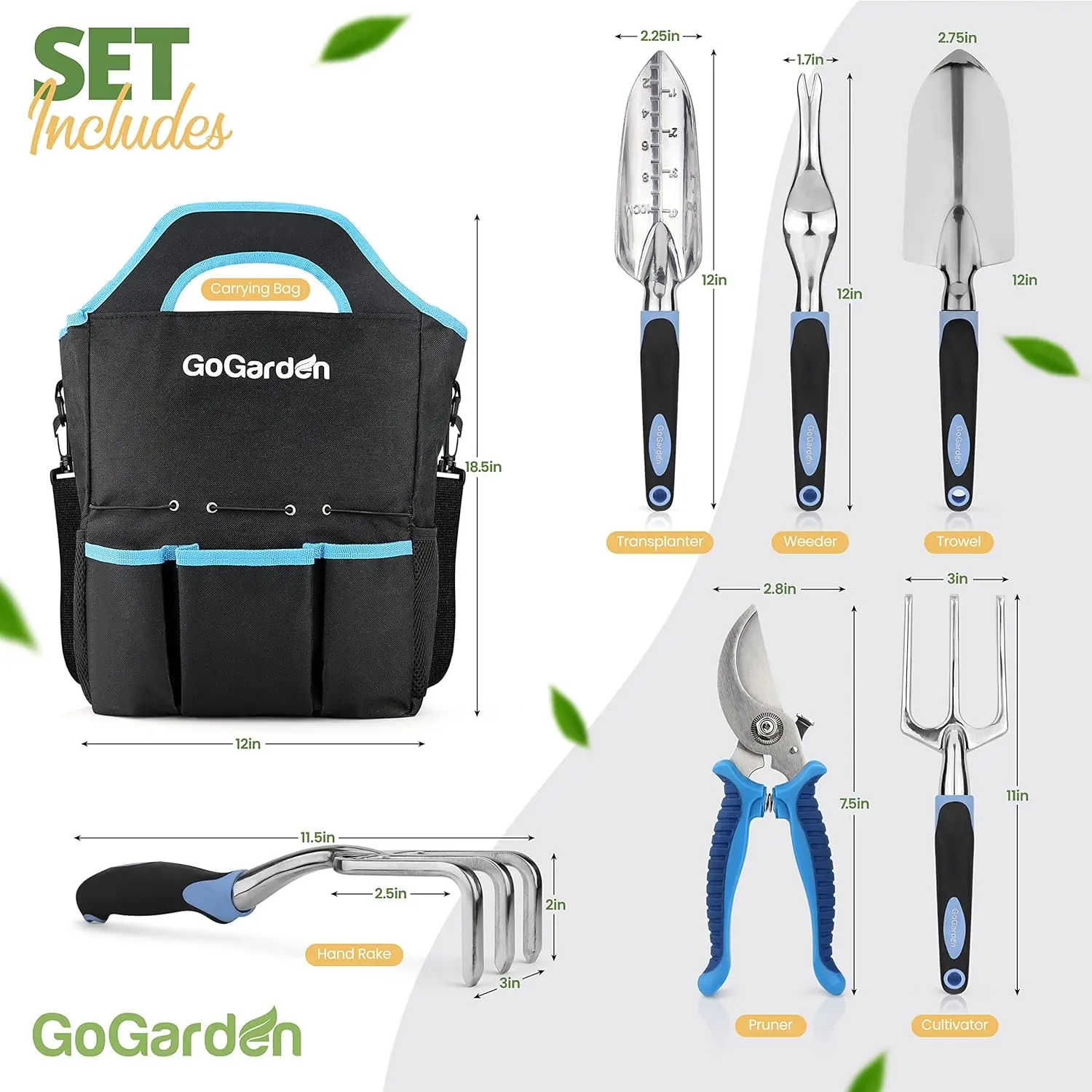 Hot sale rubber handle hoe shovel garden tool set gardening hand tools and essentials kit include weeder rake