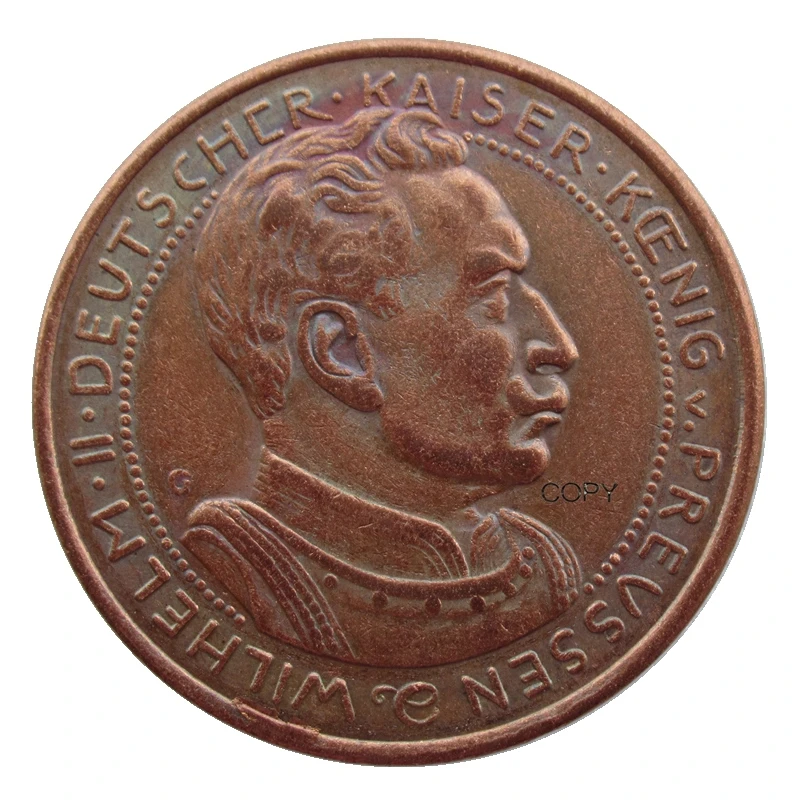 Reproduction Euro German 3 Mark  Wilhelm II 1913 Copper Antique Souvenir Custom Metal Coins
