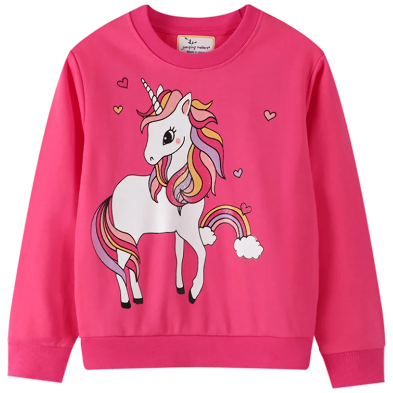 
Customizable Unisex Kids Girls Full Sleeves Crewneck Soft 100% Cotton Cartoon Printed Unicorn Sweatshirt 