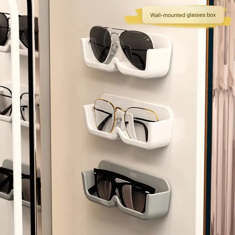 Wall Mounted Plastic PP Waterproof Pastable Sunglasses Myopia Storage Rack Wall Shows Eyewear Glasses Standing Racks