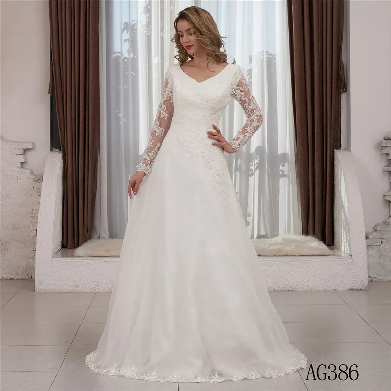 Fairy Style Sheer Long Sleeves Princess Puffy Tulle Skirt Bridal Gown japanese sheer wedding dress