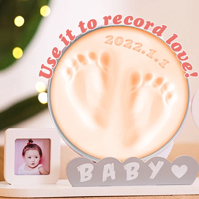 Non toxic Eco-friendly 12 Month Photo Frame New Born Gift Play dough modeling polymer clay Hand And Foot Print