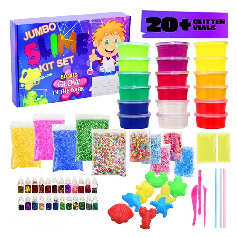 Kids Toys Slime Multi-Color Foam Beads Slime Educational Diy Crystal Mud Jelly Slime Toy Kit