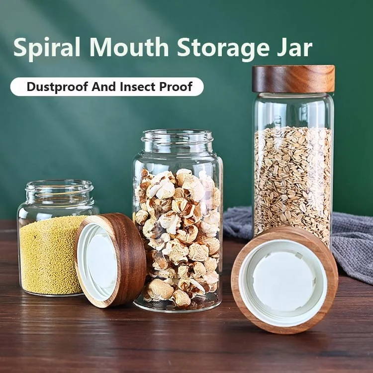 Wholesale empty jars glass round shaped storage glass food cookie jar