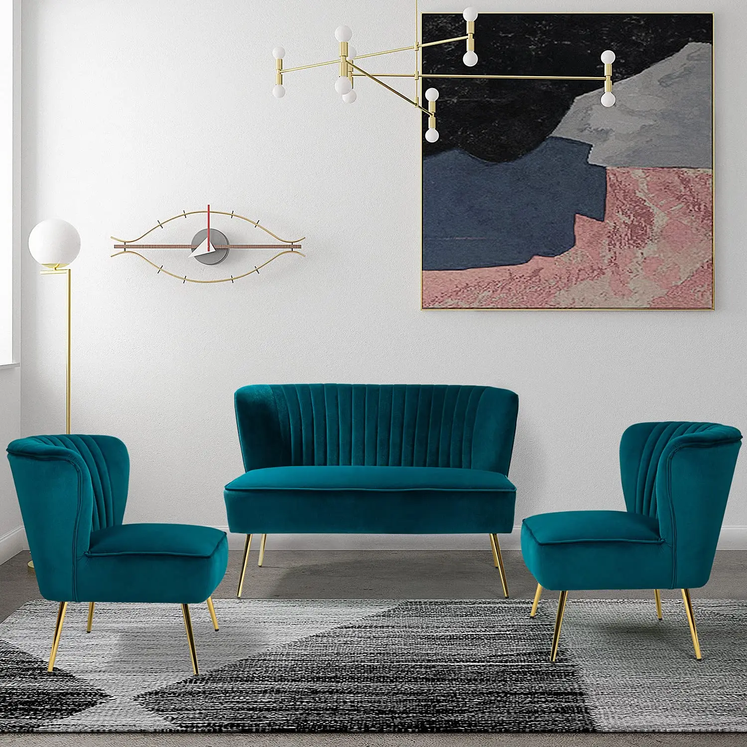 Nordic Luxury Modern Relaxing Recliner Leather Chair Set Accent Leisure Home Furniture Living Room Lounge Sofa Chair Antique
