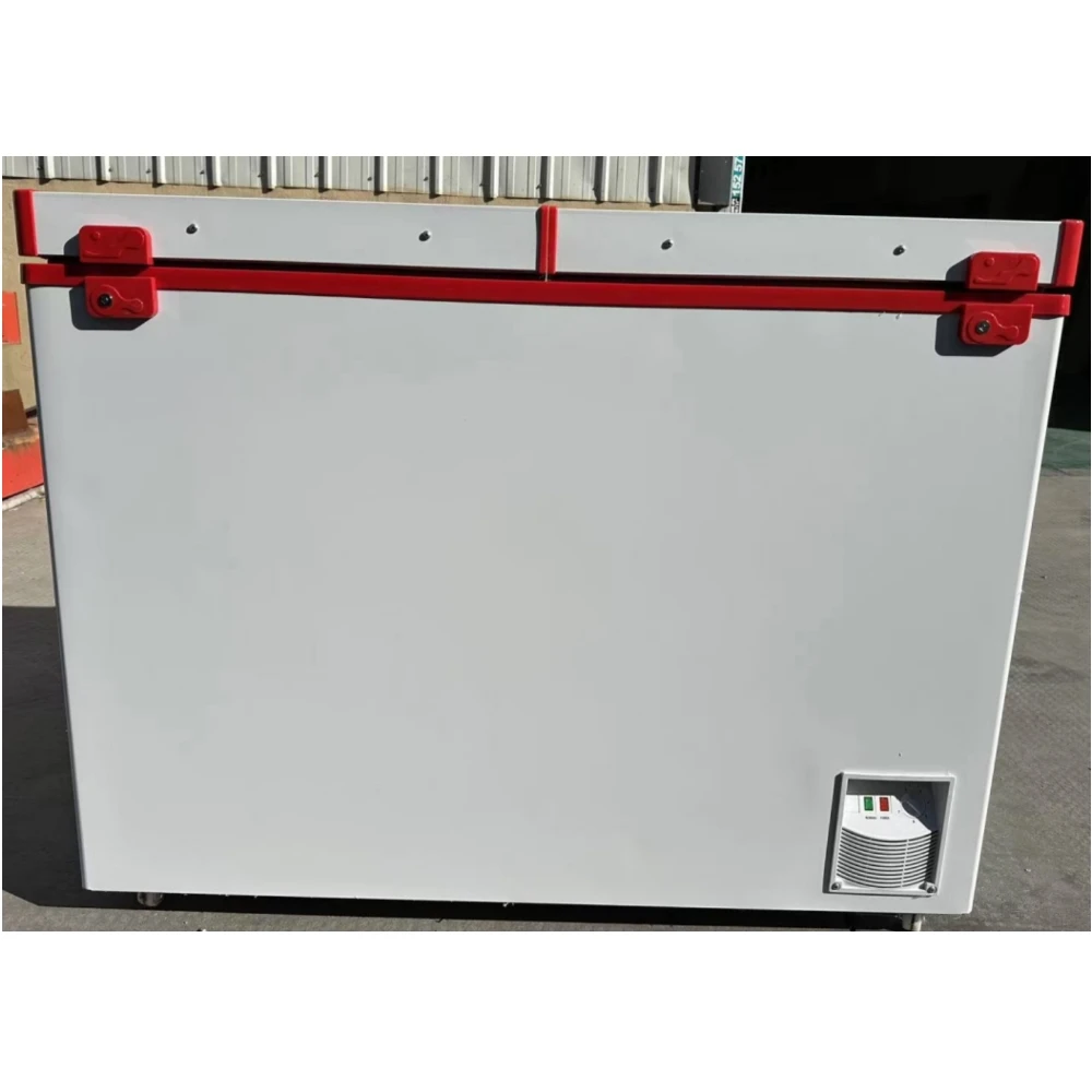 CKD freezer 268L12V AC/DC adapter double door mechanical compressor ice cream solar panel direct drive deep upright freezers