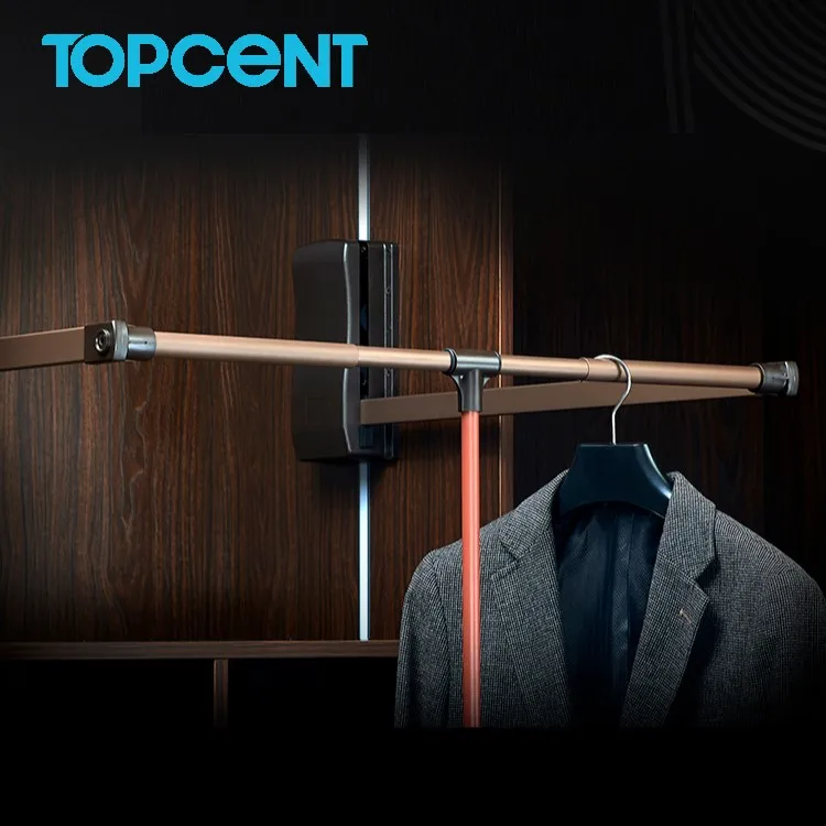 Topcent Closet Organizer System Pull Down Wardrobe Lift Clothesline Pole Cloakroom Hanger Rod