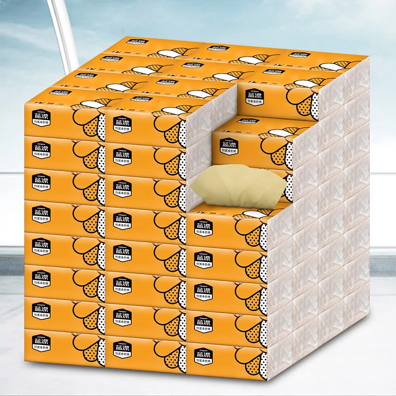 white facial tissue 3 ply Tissues Panda  design virgin bamboo pulp