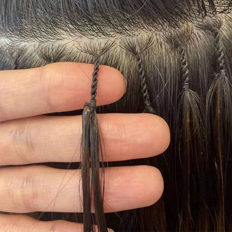 South Korea popular hair extension for braids New type hair extensions in korea Indian remy cotton string human hair