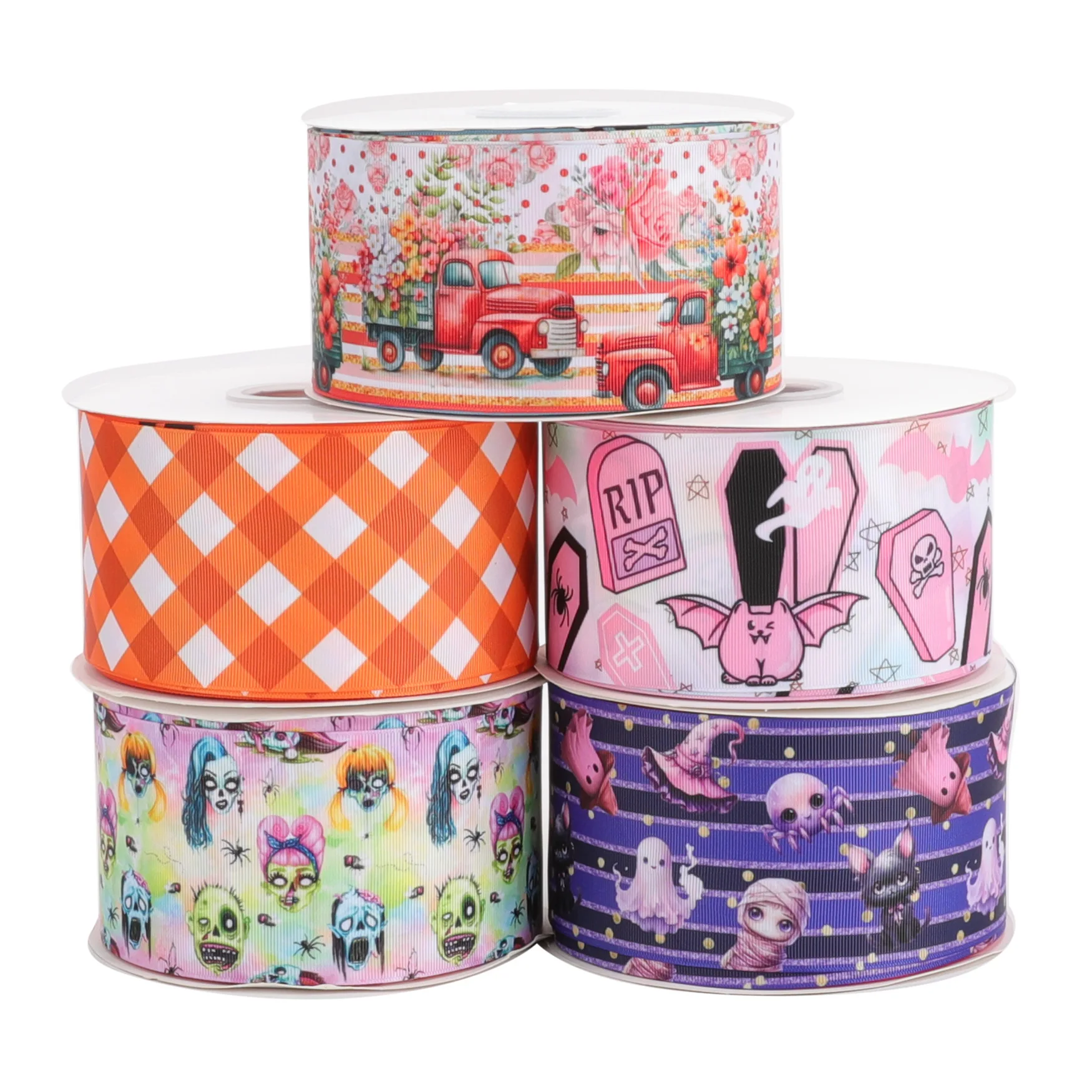 Printed ribbon 22MM 38MM 75MM Halloween Series Cute Patterns Printed grosgrain ribbon printed Listones ribbon