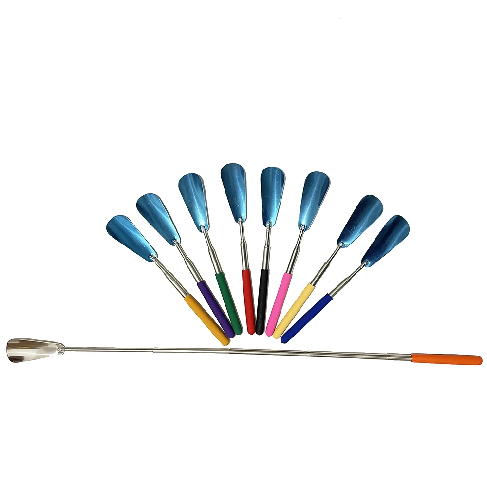 Stainless Steel Retractable Shoe Horn with  Adjustable Length Portable Long Handled Shoe Horn For Seniors Men Women and Kids