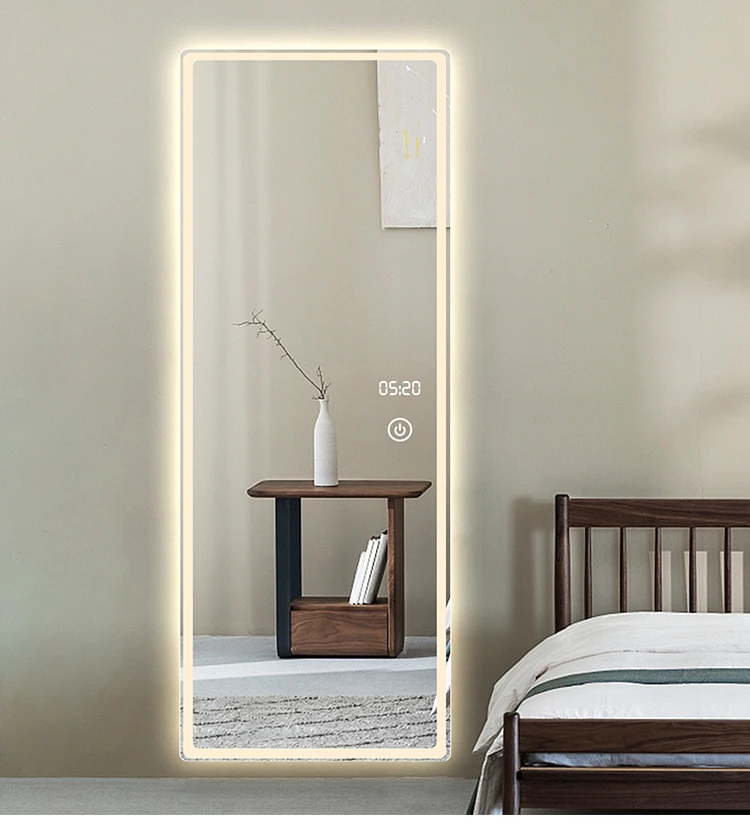 Modern Designer Decorative Home Decor Salon Long Led Lighted Large Wall Mirror Full Length Floor Standing Dressing mirror CTL402