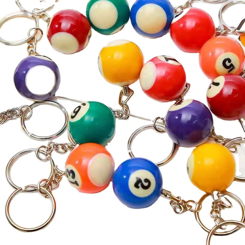 Mini Billiards Shape Keychain Assorted Colorful Pool Balls Creative Ornaments Number 1